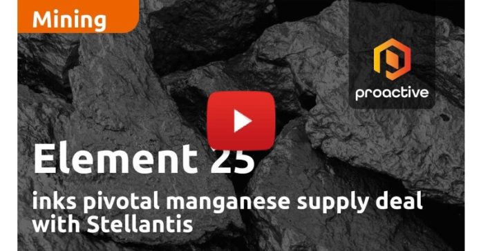 Element 25 inks pivotal manganese supply deal with Stellantis