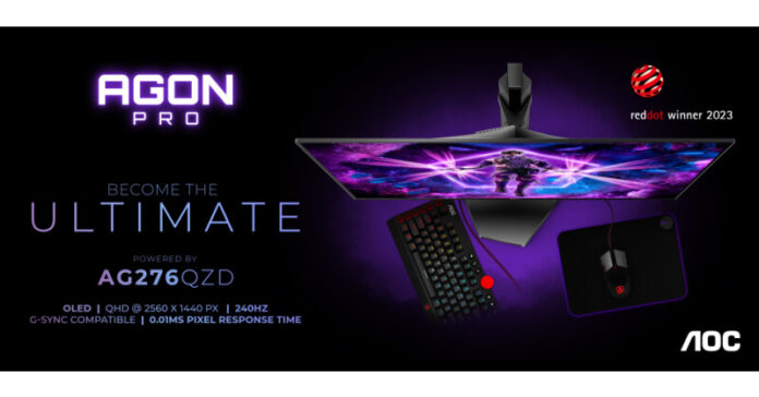 AGON by AOC reveals its latest 26.5" OLED competitive gaming monitor with 0.01 ms, 240 Hz, HDR10, and improved Dynamic Dial Point: The AGON PRO AG276QZD