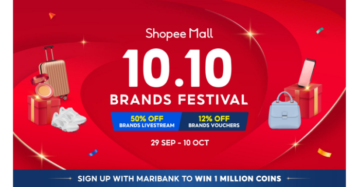 Unbox the Biggest Brand Deals from well-loved brands at Shopee’s 10.10 Brands Festival