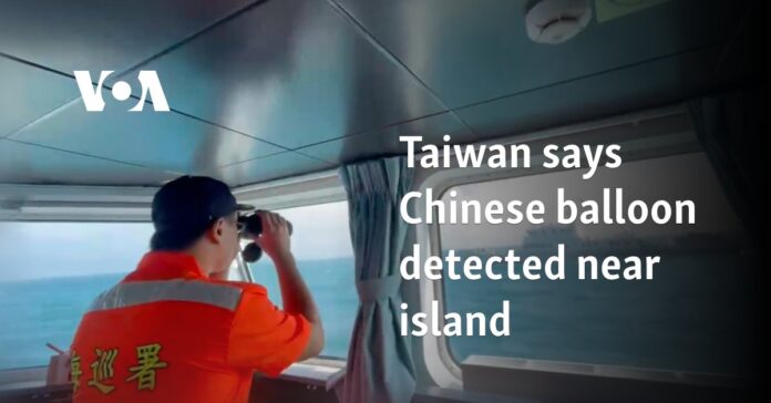 Taiwan says Chinese balloon detected near island