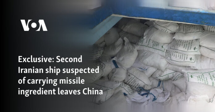 Second Iranian ship suspected of carrying missile ingredient leaves China